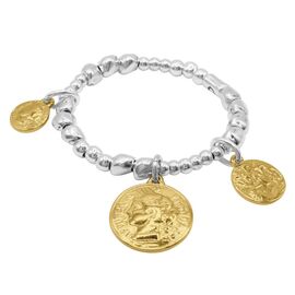 Серебряный браслет женский с золотыми подвесками Ciclon Giselle