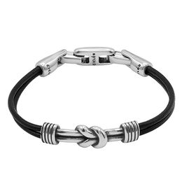 Кожаный браслет с серебряными вставками Ciclon Mini Rizo, Размер (мм): 190-195