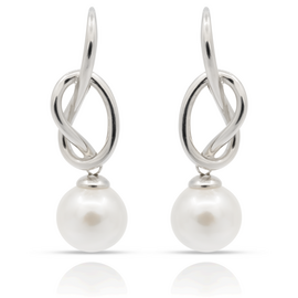 Серебряные серьги длинные с белым жемчугом Majorica Isla