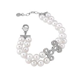 Серебряный браслет с жемчугом и фианитами Majorica Social Event