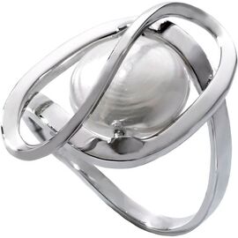 Серебряное кольцо женское с белым жемчугом Majorica Embrace, Размер (мм): 16,85