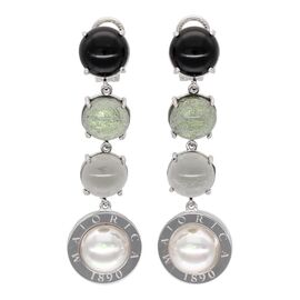 Серебряные серьги с органическим жемчугом и камнями Majorica Murano