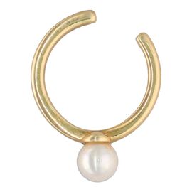 Золотые серьги каффы с органическим жемчугом Majorica Kea