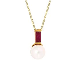 Золотая подвеска с жемчугом и кубическим цирконием Majorica Selene