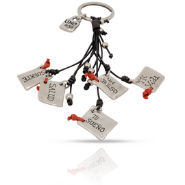 Брелок для ключей с кожей серебряный В подарок тебе UNOde50 I give you