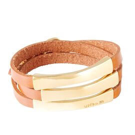 Кожаный браслет женский с золотом UNOde50 Blackout Camel