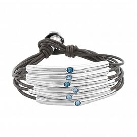 Кожаный браслет с кристаллами Сваровски многослойный UNOde50 Heal-me, Размер (мм): 165