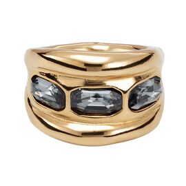 Золотое кольцо с кристаллами Сваровски Голубая луна UNOde50 Bluemoon, Размер (мм): 18,3-18,7