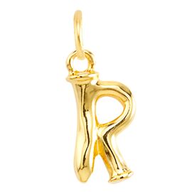 Золотая подвеска на цепочку Буква R малая UNOde50