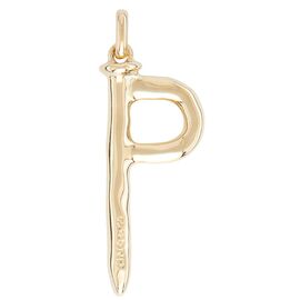 Золотая подвеска на цепочку Буква P большая UNOde50