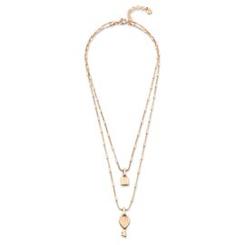 Многослойное ожерелье женское c золотом Ключ и замок UNOde50 Unlock