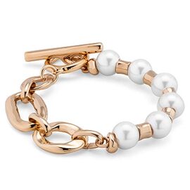 Золотой браслет с комбинированными звеньями UNOde50 Pearl & Match, Размер (мм): 165