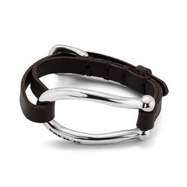 Кожаный браслет женский с серебром UNOde50 Bruh, Размер (мм): 165