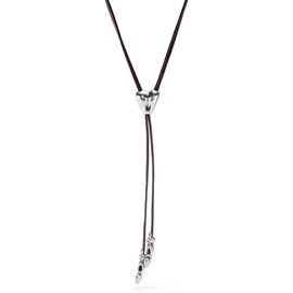 Кожаное колье женское с серебром Влюбленная пара UNOde50 Pretty Love