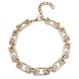 Женское ожерелье золоте на шею с крупными звеньями в топазах UNOde50 Stand out Topaz