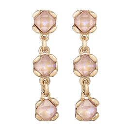 Золотые серьги с кристаллами Сваровски UNOde50 Sublime Pink