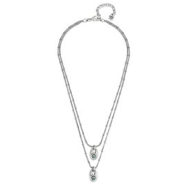 Серебряное колье двойное с кристаллами Сваровски UNOde50 To You