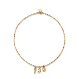 Женское ожерелье золотое цепочка с подвесками и жемчугом UNOde50 Ser Unico