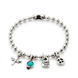 Серебряный браслет женский на руку c подвесками удачи UnoDe50 Ser Unico