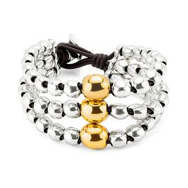 Серебряный браслет многослойный с бусинами UNOde50 Ser Intrepida, Размер (мм): 155