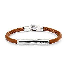 Кожаный браслет с серебром UNOde50 Ser Natural, Размер (мм): 180