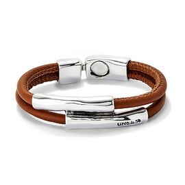 Кожаный браслет с серебром UNOde50 Ser Natural, Размер (мм): 195