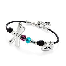 Кожаный браслет женский с серебром UNOde50 Ser Rebelde