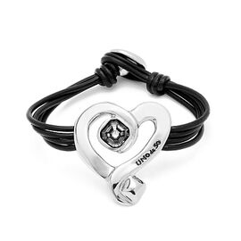 Серебряный браслет на коже с кристаллом Сваровски UNOde50 Ser Expresiva, Размер (мм): 165