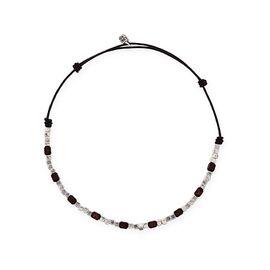 Кожаное ожерелье из бусин с серебром UNOde50 Ser Imparable