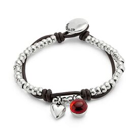 Серебряный браслет на коже с муранским стеклом UnoDe50 Ser Fascinante, Размер (мм): 155