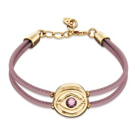 Кожаный браслет женский с золотом и цирконием UNOde50 Ser Intuitiva