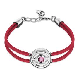 Кожаный браслет женский с серебром и цирконием UNOde50 Ser Intuitiva