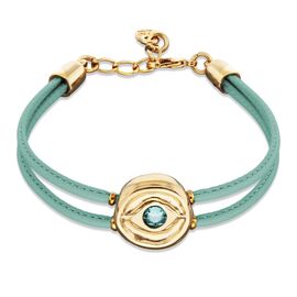 Кожаный браслет женский с золотом и цирконием UNOde50 Ser Intuitiva