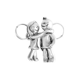 Брелок для ключей серебряный парный Мальчик и девочка UNOde50 Boy and girl