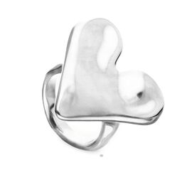 Серебряное кольцо женское с сердцем UNOde50 Beat, Размер (мм): 16,3-16,7