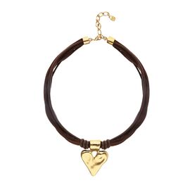 Кожаное колье с золотым сердцем UNOde50 Beat