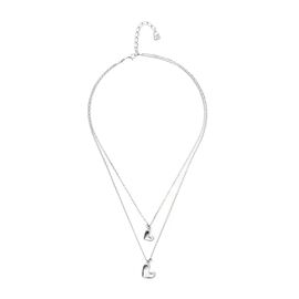Серебряное колье двойное с сердечками UNOde50 Beat
