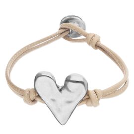 Кожаный браслет с серебряным сердцем UnoDe50 Beat, Размер (мм): 165