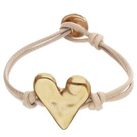 Кожаный браслет с золотым сердцем UnoDe50 Beat, Размер (мм): 165