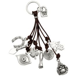 Брелок для ключей серебряный с подвесками Амулет UnoDe50 Amulet
