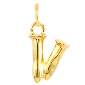 Золотая подвеска на цепочку Буква V малая UNOde50