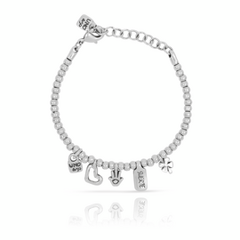 Серебряный браслет женский c подвесками удачи Дай пять! UNOde50 Give me