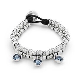 Серебряный браслет женский двойной с кристаллами Сваровски UNOde50 Sublime