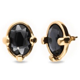 Золотые серьги с черным кристаллом UNOde50