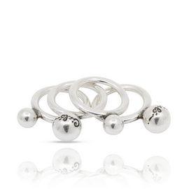 Кольцо серебряное женское Ciclon Esferas de 4 Aros, Размер (мм): 16,5