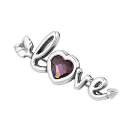 Серебряная брошь с муранским стеклом Ciclon Cuore