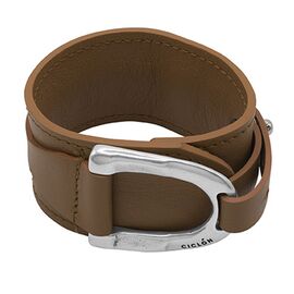 Кожаный браслет с серебряными вставками Ciclon Montura