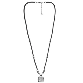 Серебряное колье женское с натуральной кожей Ciclon Kool, Размер (мм): 800-900