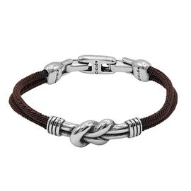 Кожаный браслет с серебряными вставками Ciclon Rizo, Размер (мм): 190-195