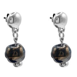 Серебряные серьги с муранским стеклом Ciclon Biela